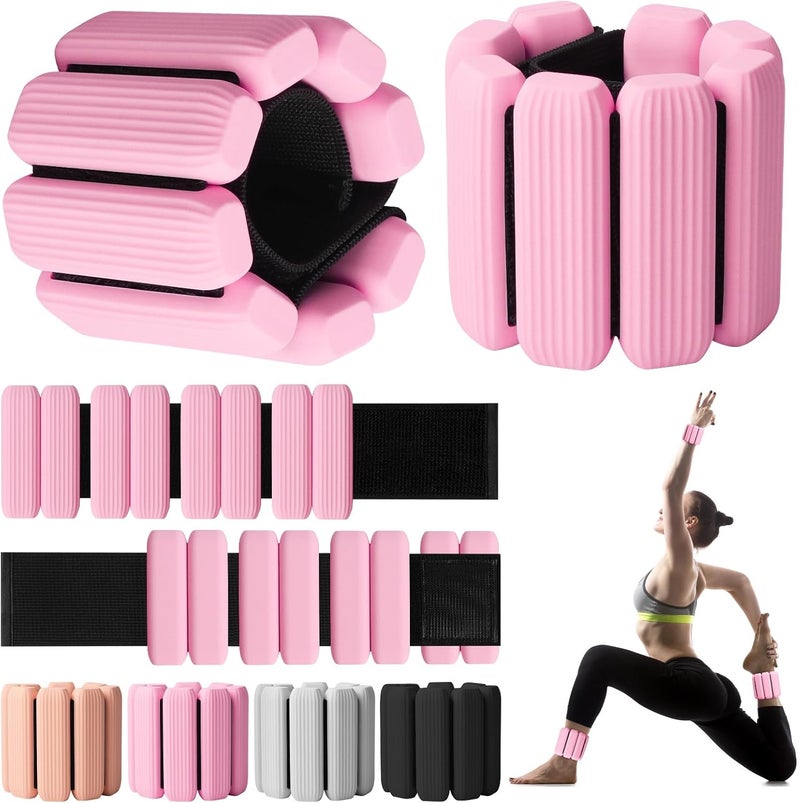 Gallia Wrist Weights, 2Pack Adjustable Wearable Wrist Ankle Weights for Women/Men, Silicone Wrist Bangles for Walking, Yoga, Pilates, and Gym, Arm & Leg Workout, 2lb - Image 1